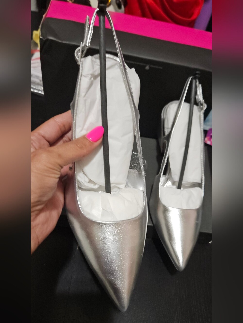 Vince Camuto Sindree Pump Silver Slingback Sz 8 - Picture 11 of 13